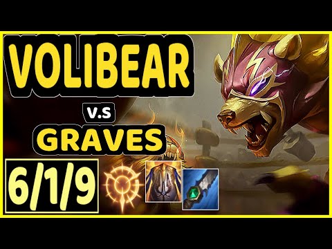 MINERVA (VOLIBEAR) vs GRAVES - 6/1/9 KDA JUNGLE CHALLENGER GAMEPLAY - BR