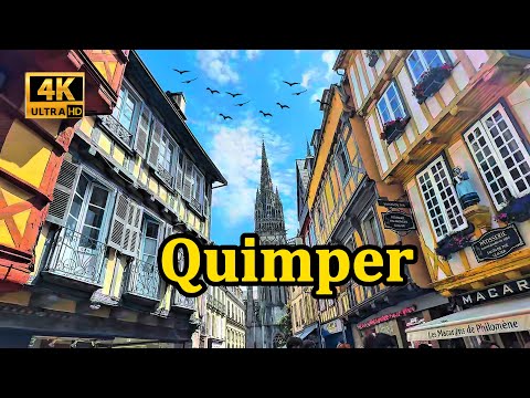 Quimper,Hidden pearl in France, a small town that you can fall in love with, walking tours 4K