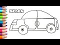 Hi Fun Kids !! How To Draw A Seden Car For Kids ❤ Very Easy way To Draw !! step by step 🍉🌈