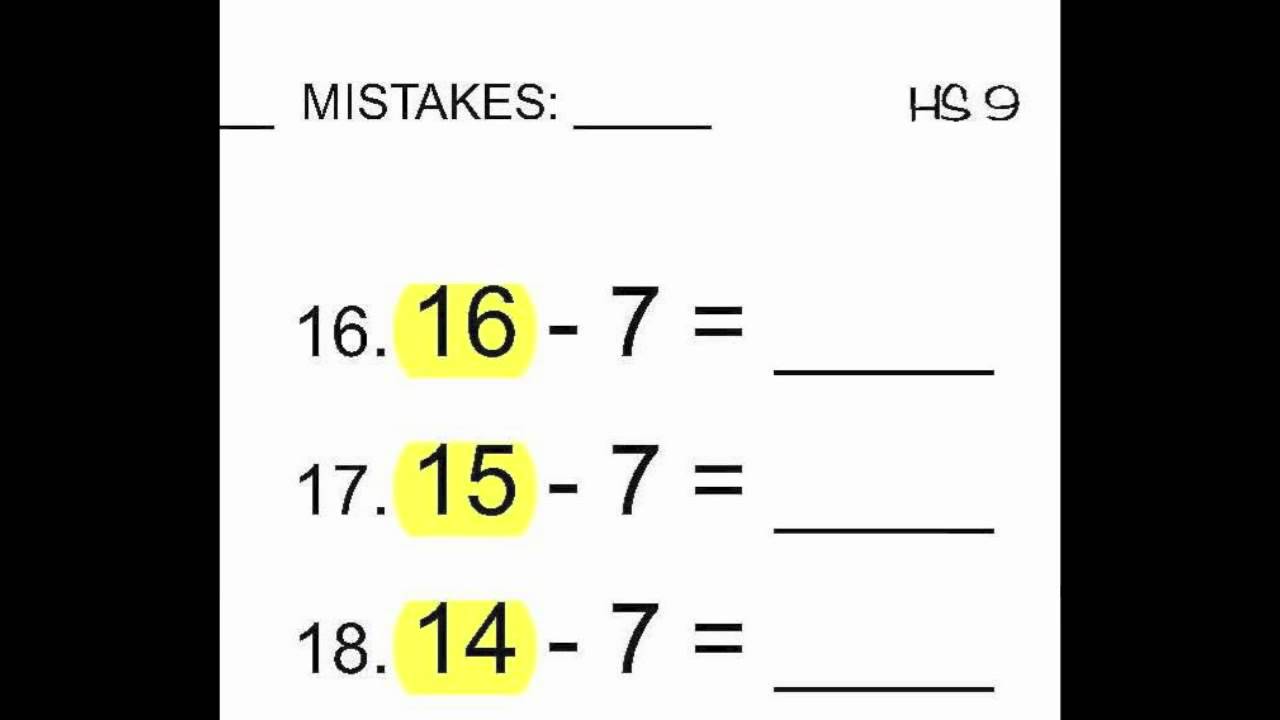 Horizontal Subtraction: Booklet 9