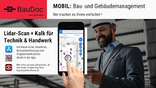 BauDoc Kalk: scannt Grundrisse in min., mit Abmessungen und erstellt s