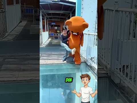 Panda a ajutat această fată să traverseze podul de sticlă 😲