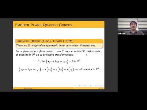 Jihun Park, Cayley octads, plane quartic curves, Del Pezzo surfaces and double Veronese cones