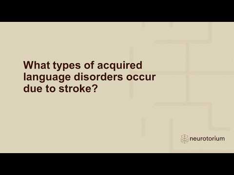 Post-stroke Language Impairments – What types of acquired language disorders occur due to stroke?
