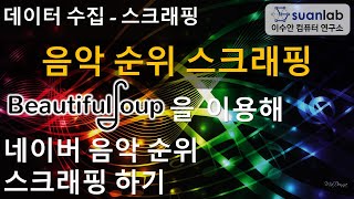 BeautifulSoup 네이버 뮤직 TOP 100 음악 순위 스크래핑