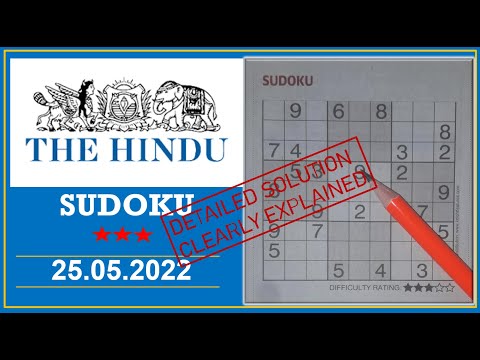 How to Solve 3 Star Hindu  Sudoku May 25, 2022 -  Step By Step Solution