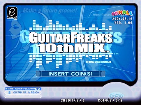 GUITARFREAKS 10thMIX Title Screen & Attract e-AMUSEMENT ee'MALL