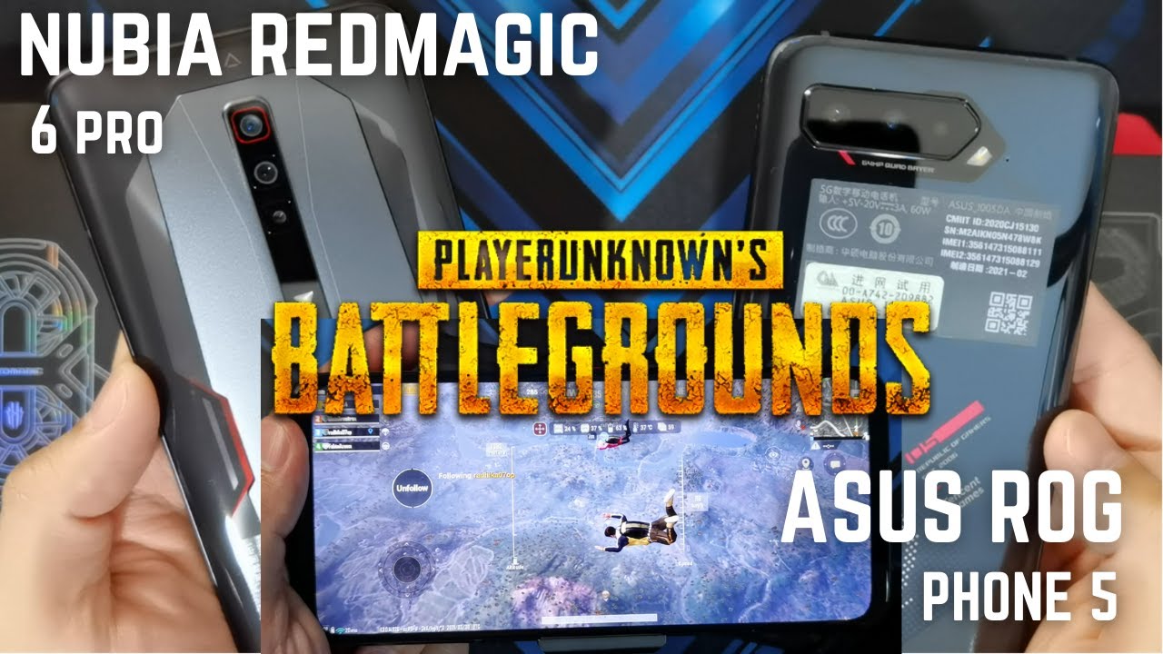NUBIA REDMAGIC 6 PRO vs ROG PHONE 5 GAMING and HEAT TEST WITH and WITHOUT the COOLER in PUBG