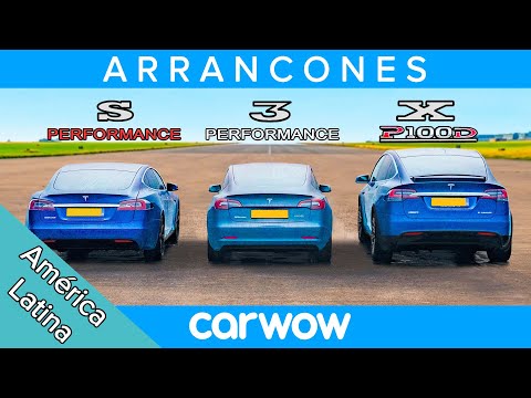 Model S vs 3 vs X – Tesla ARRANCONES de Rendimiento, CARRERA EN MOV. y PRUEBA DE FRENADO