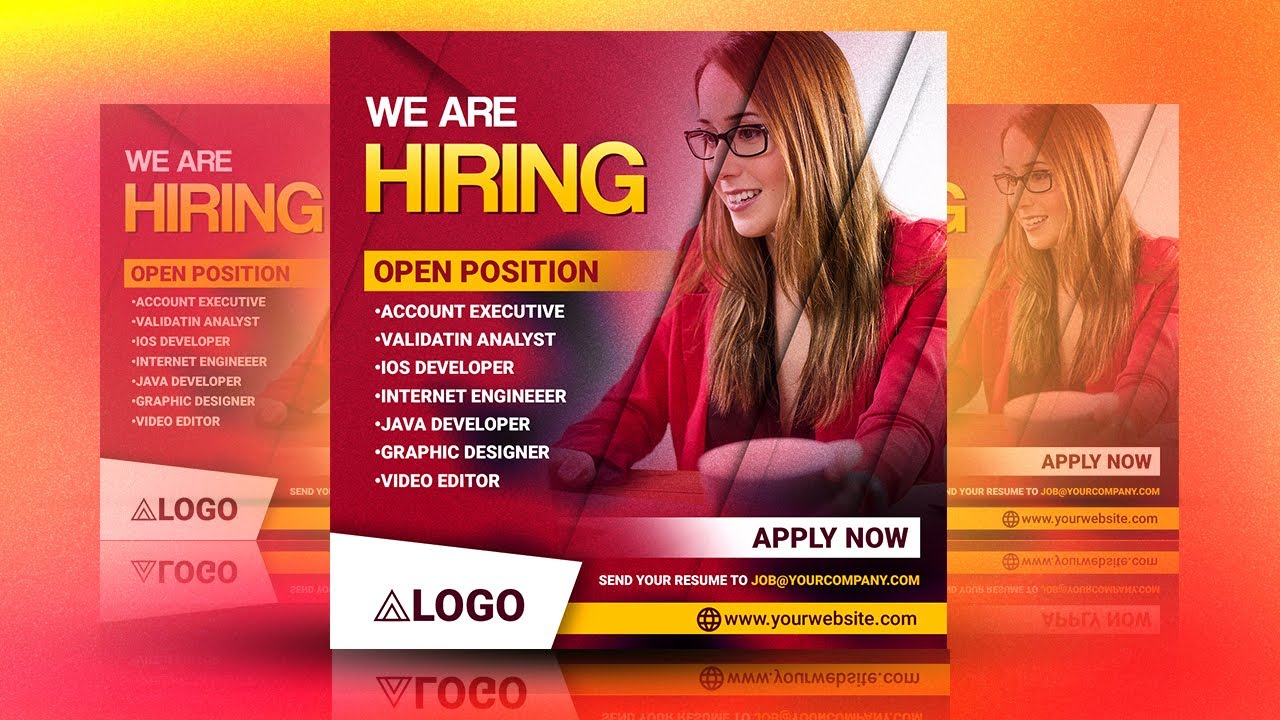 We Are Hiring Poster Design In Photoshop | Job Hiring Poster | Photoshop Tutorial