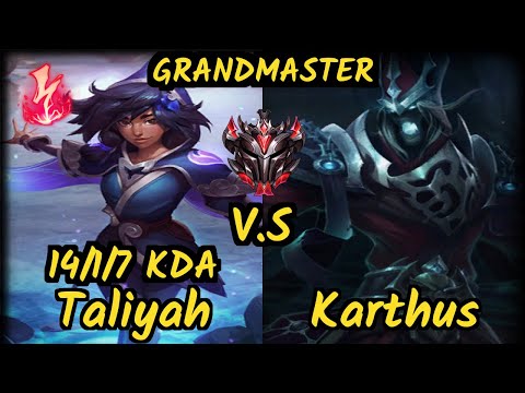 SKT T1 Haru (TALIYAH) vs KARTHUS - 14/1/7 KDA JUNGLE GAMEPLAY - KR Ranked GRANDMASTER v9.7