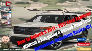 How to open a Locked door on a 2013 Ford Explorer without a key using a Curved Hook Unlock Tool
