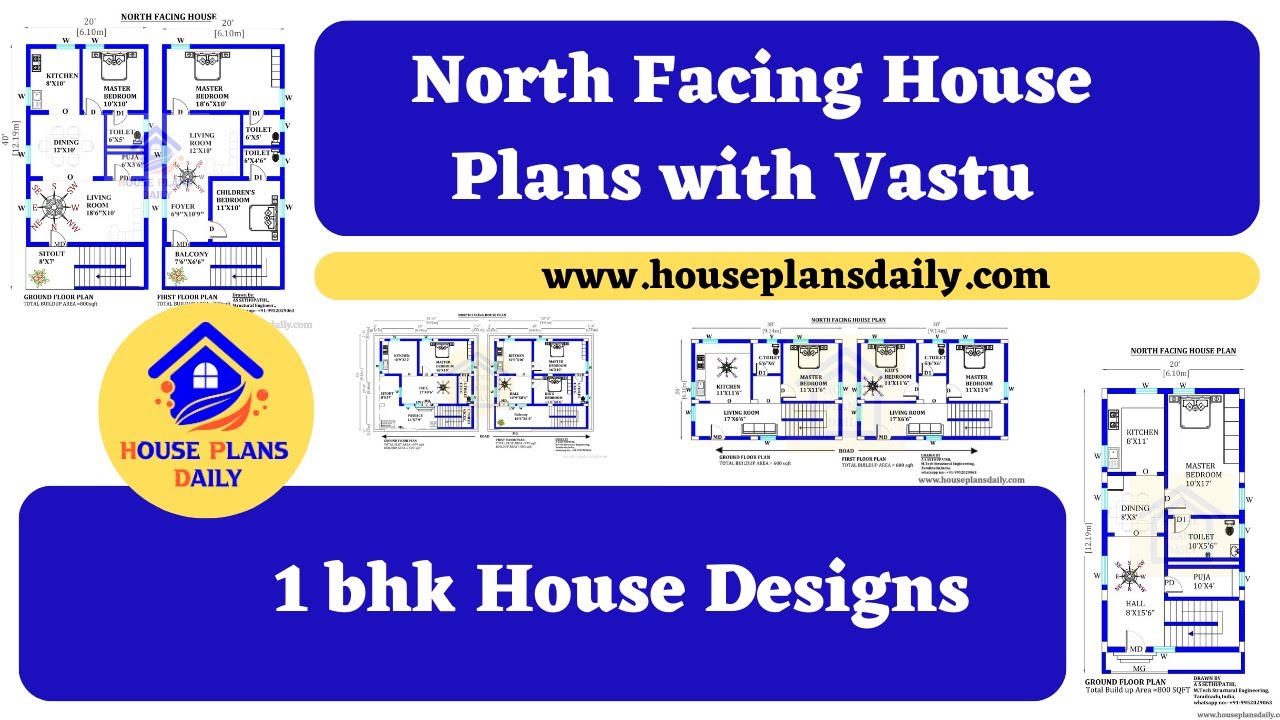 North Facing House Plans with Vastu | 1bhk House Plans