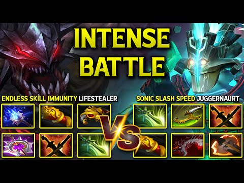 INTENSE HARD-CARRY BATTLE | ENDLESS SKILL IMMUNITY LIFESTEALER VS. SONIC SLASH SPEED JUGGERNAUT