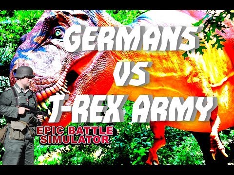 20,000 German Troops vs 32,000 T-Rex Army - Ultimate Epic Battle Simulator with commentary