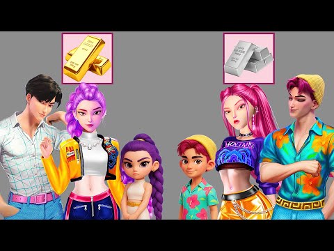 Epic Glow Up! Gold vs Silver Fashion Battle | Rumi & Mira Families