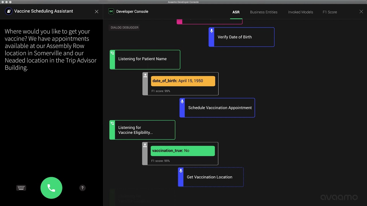 Avaamo Contact Center AI - Outbound Vaccine Scheduling for Healthcare