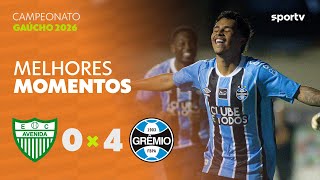 AVENIDA 0 X 4 GRÊMIO | MELHORES MOMENTOS | 1ª RODADA CAMPEONATO GAÚCHO 2026 | sportv