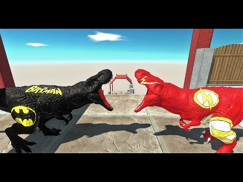 Flash T-Rex vs Batman T-Rex: Death Fall Facing Dark Forces on the Sacred Path in ARBS!  #simulator