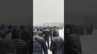 Jummah Prayer in Snowfall in  Russia  Moscow