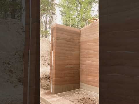 Revealing a formed rammed earth wall #rammedearth #earthbuilding #building #naturalbuilding