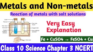Metals and Non-metals| Reaction of metals with salt solutions | Activity 3.12 Chapter 3 NCERT | CBSE