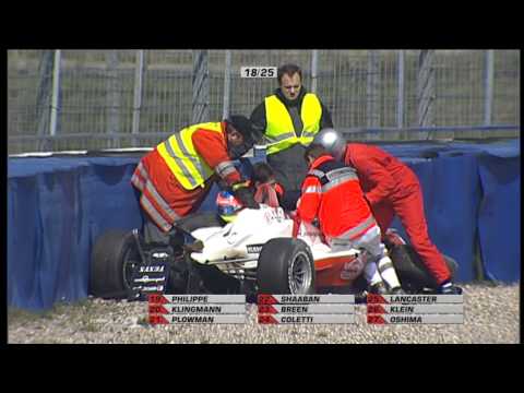 20080412 Jon Lancaster F3 Euro Series at Hockenheim Race1 Crash Extended