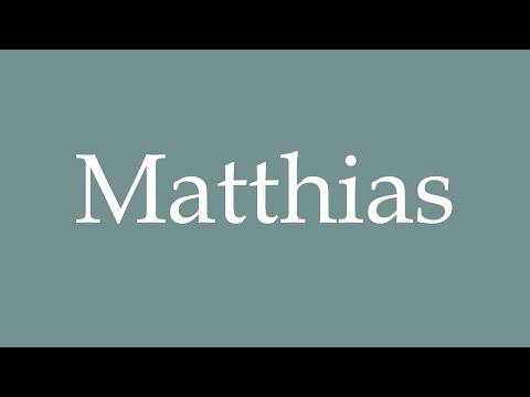 How to Pronounce ''Matthias'' Correctly in French
