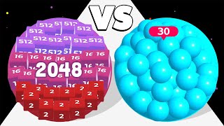 2048 CUBE RUNNER /vs BALL RACE ∞ ASMR Gameplay Android iOS • Satisfying Mobile Games