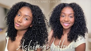 How I Make My Curly Wig Look Real in Minutes! 😍 | Natural 4c Edges | Ft. Ashimary Hair