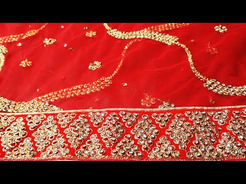 Wedding dupatta stone work || new fancy dupatta || #wedding #bridal #dupatta #weddingdress #viral