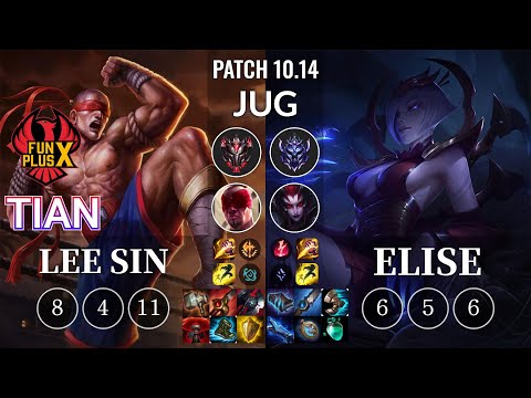 FPX Tian Lee Sin vs Elise Jungle - KR Patch 10.14