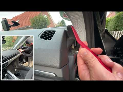 Laying the dashcam cable invisibly under the trim in the interior Audi A4/S4 Instructions