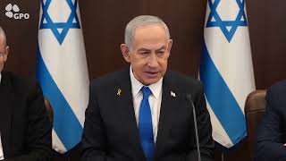 ראש הממשלה בנימין נתניהו בפתח ישיבת הממשלה: (עדכוני משרד ראש הממשלה) - התמונה מוצגת ישירות מתוך אתר האינטרנט יוטיוב. זכויות היוצרים בתמונה שייכות ליוצרה. קישור קרדיט למקור התוכן נמצא בתוך דף הסרטון