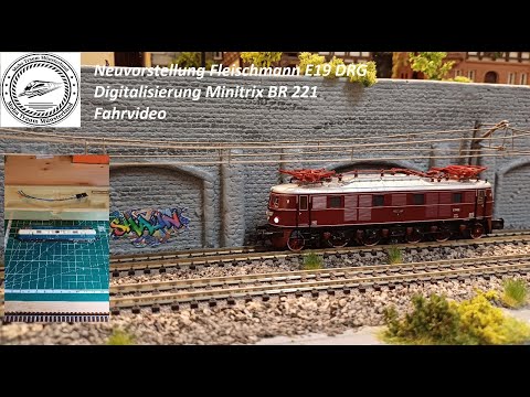 Model railway N gauge The new Fleischmann E19 of the DRG, digitization Minitrix BR 221, driving v...