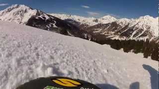 preview picture of video 'Snowboard à Barèges - piste Forêt (GoPro sur la board)'