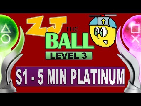 Easy $1 Platinum Game | ZJ the Ball Level 3 Platinum Walkthrough | 5 Minute Platinum - Stackable