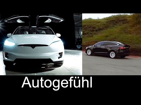 Tesla Model X preview shots Exterior/Interior Crossover SUV wing doors - Autogefühl