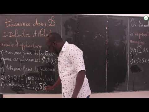 Course - Fifth - Mathematics: Power in D / Definition and notation / M. Guèye