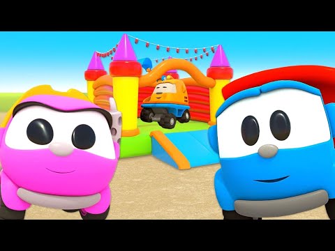 Розвиваючі мультики про машинки. Вантажівочка Льова стрибає на батуті