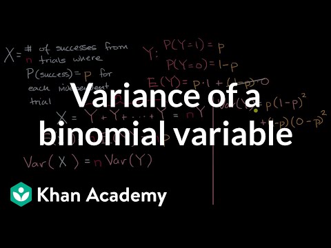 Variance Of A Binomial Variable Video Khan Academy