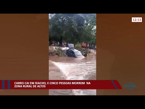 Carro cai em riacho e cinco pessoas da mesma família morrem na zona rural de Altos 03 01 2022