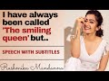 ENGLISH SPEECH RASHMIKA MANDANNA Dream BIG With English Subtitles