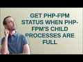 Get Php Fpm Status When Php Fpm S Child Processes Are Full