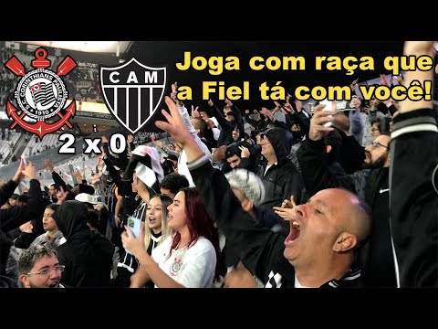 Corinthians 2 (3) x (1) 0 Atlético-MG - react da torcida no estádio