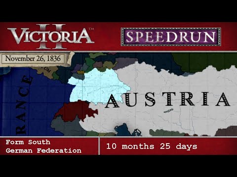 [WR] Vic2 Speedrun (IGT) - Form SGF, in 10 months, 25 days (1836/11/26) as Austria