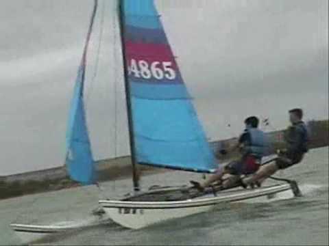 Hobie Cat 16 Sailing 25-30 mph winds in Texas