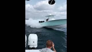 Tribute Center Console Fishing Boat Fast Fly By (Sportfishtrader)