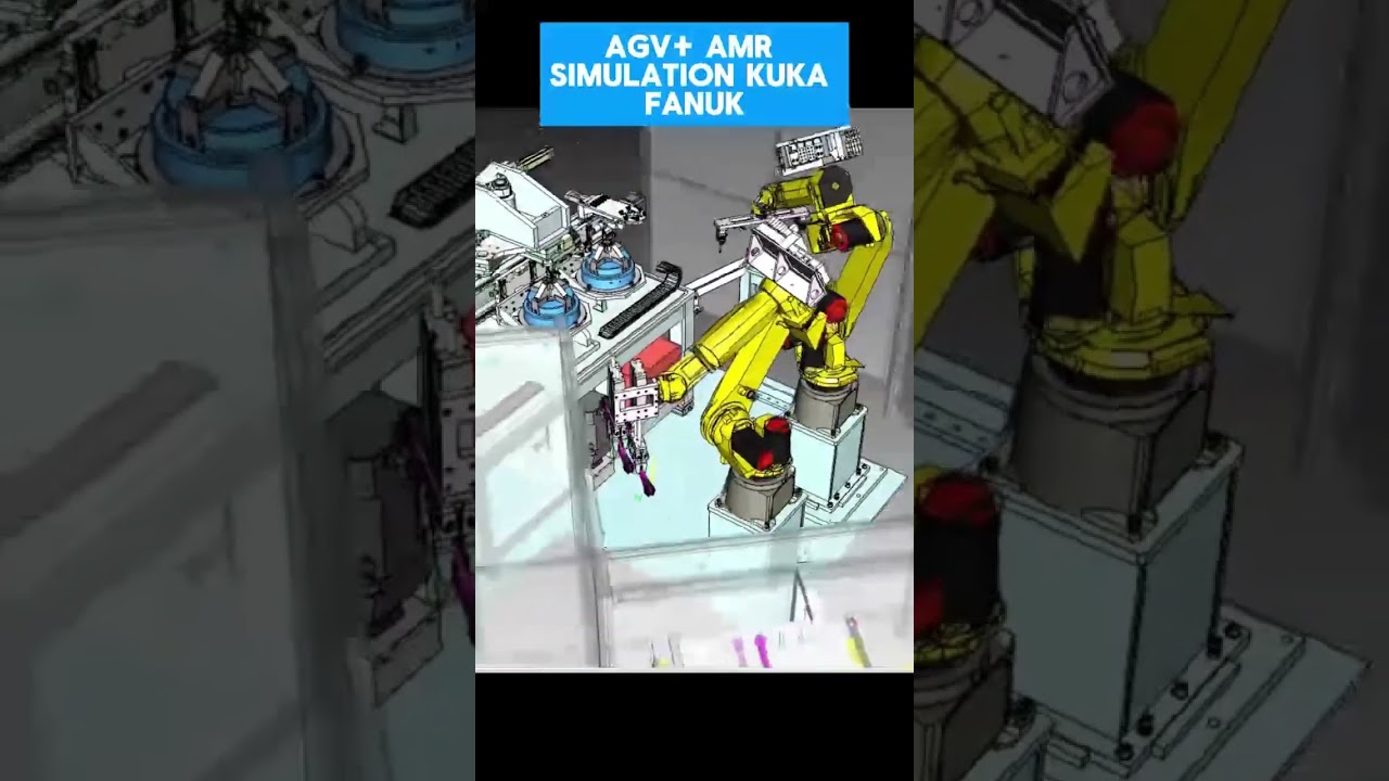 Process Simulate 🦾🤖 Material Handling +Robot  Simulation #tecnomatix #fanucrobotics #tecnomatix