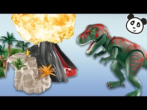 PLAYMOBIL Dinosaurier deutsch - T-Rex und Saichana beim Vulkan – Pandido TV